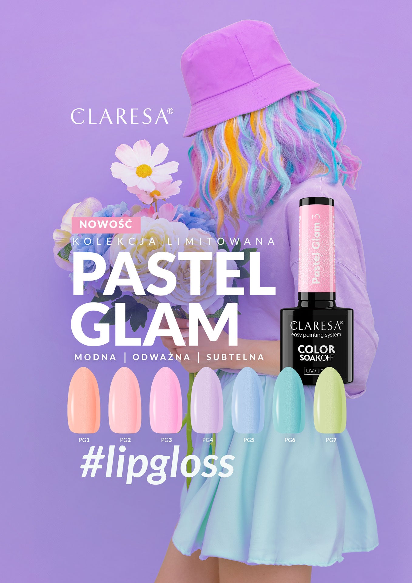Claresa - Lakier Hybrydowy PASTEL GLAM 7 -5g