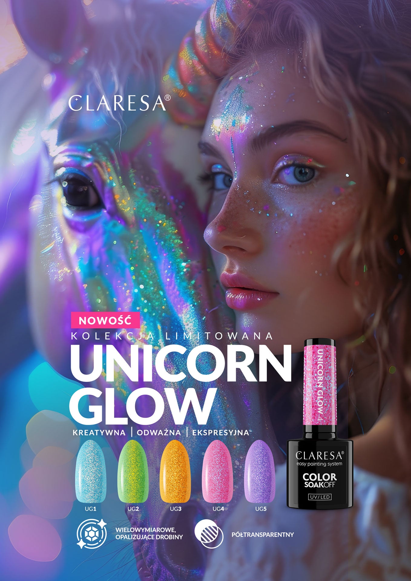 Claresa - Lakier Hybrydowy Unicorn Glow 1 5g