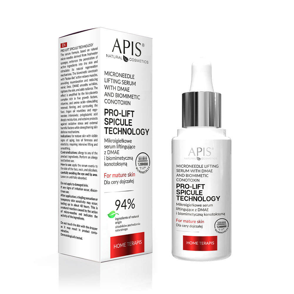 APIS Professional Apis Pro-Lift Spicule Technology Home Terapis Mikroigiełkowe Serum Liftingujące Z DMAE I Biomimetyczną Konotoksyną / 30 Ml