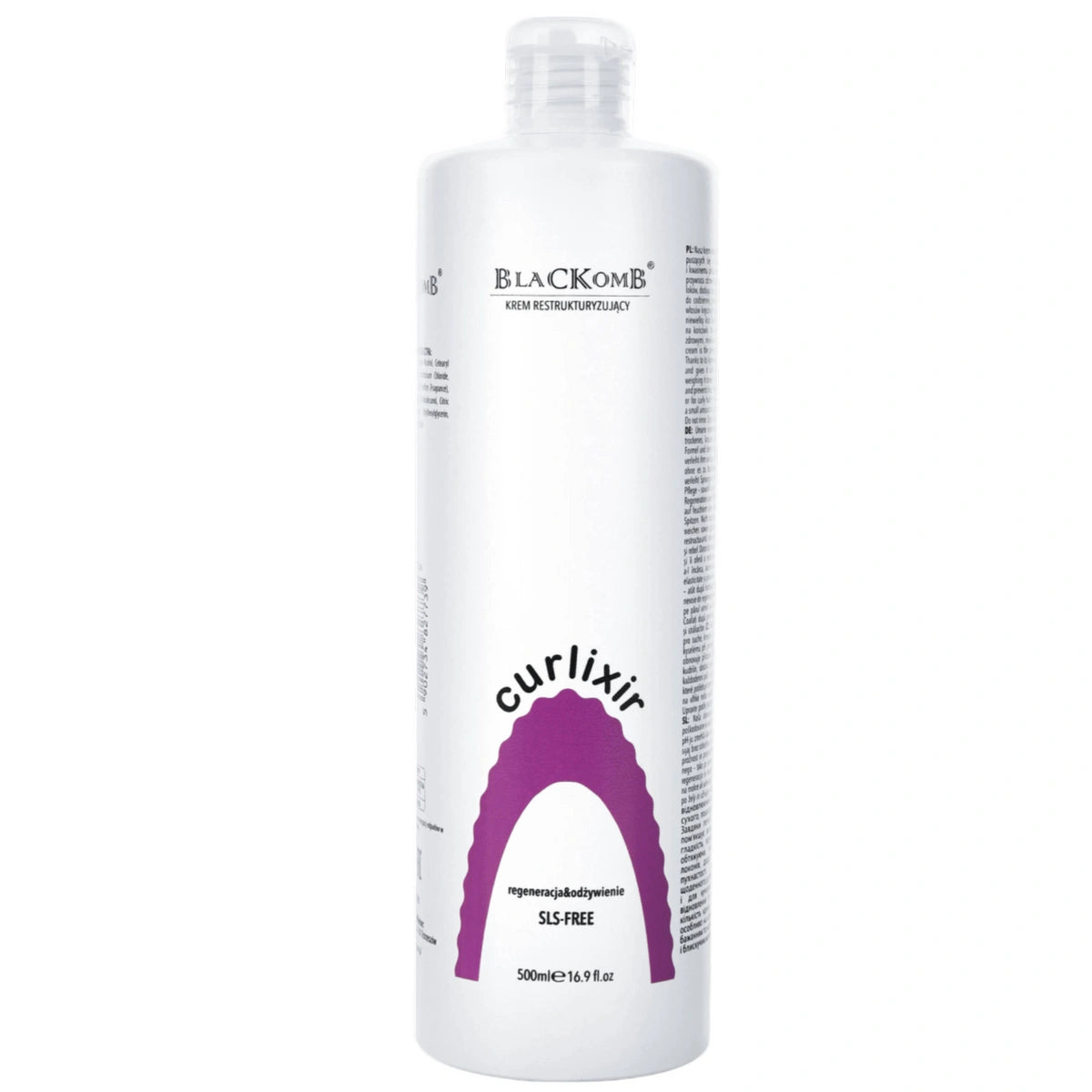 Poniks Odżywka Krem Do Włosów Bez Spłukiwania Nawilżająca Przeciw Puszeniu Bez SLS Blackomb Curlixir 500ml