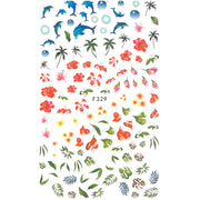 Naklejki Do Paznokci Cienkie Samoprzylepne Rośliny Zwierzęta F329