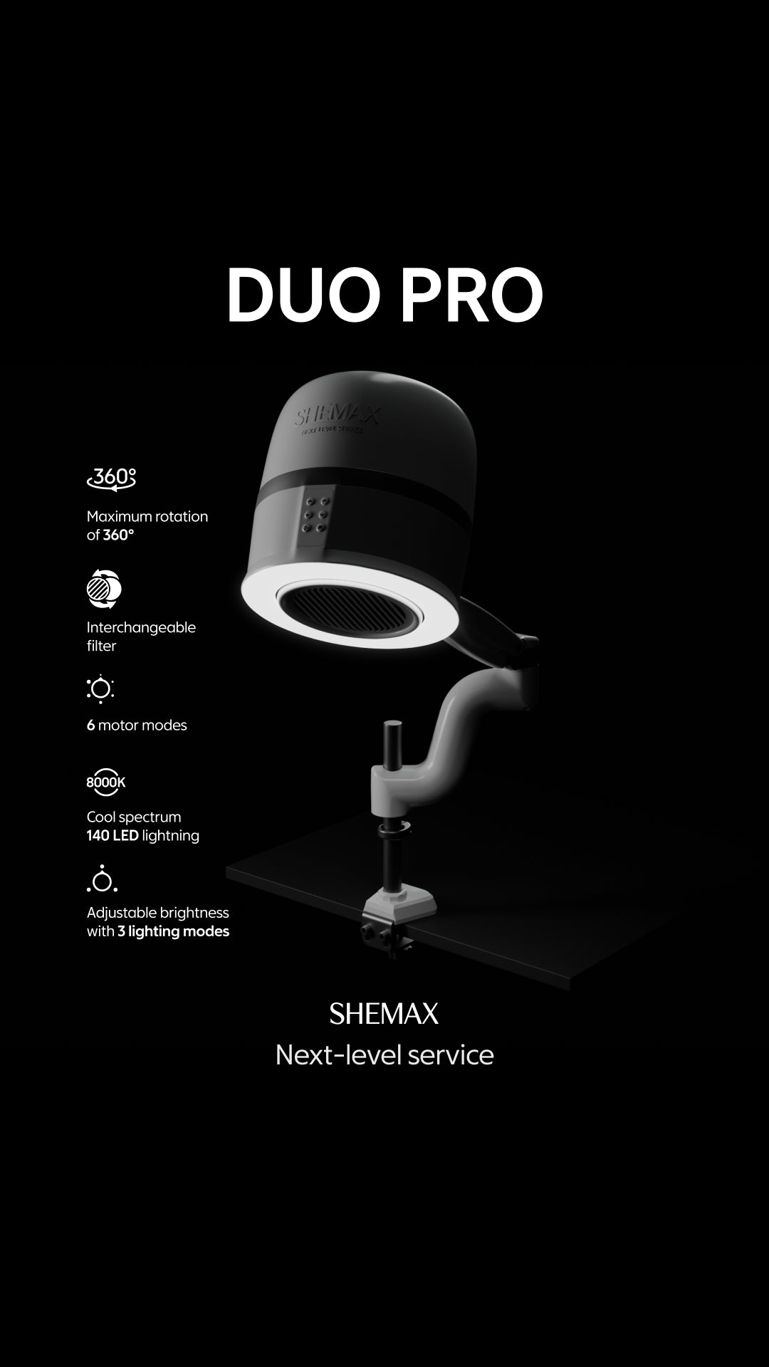 Shemax Duo Pro – Pochłaniacz Z Lampą Pierścieniową Do Manicure I Pedicure