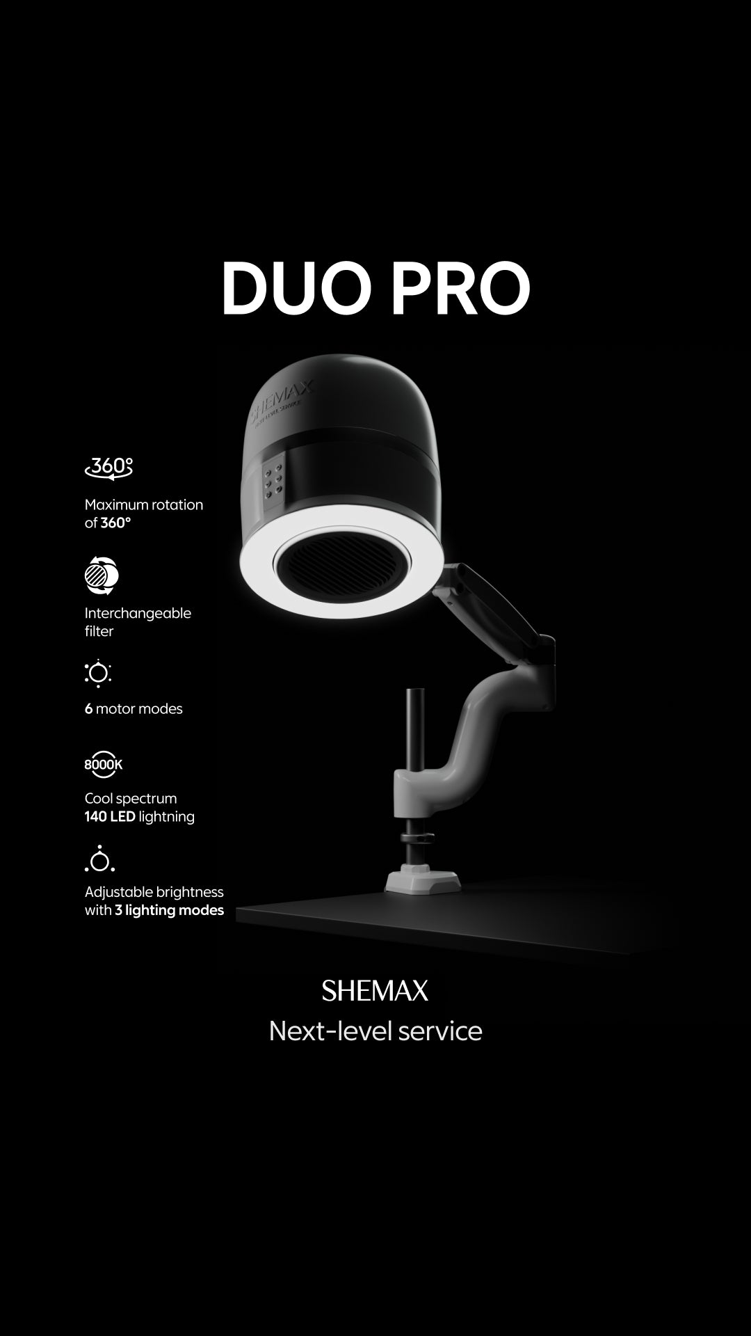 Shemax Duo Pro – Pochłaniacz Z Lampą Pierścieniową Do Manicure I Pedicure