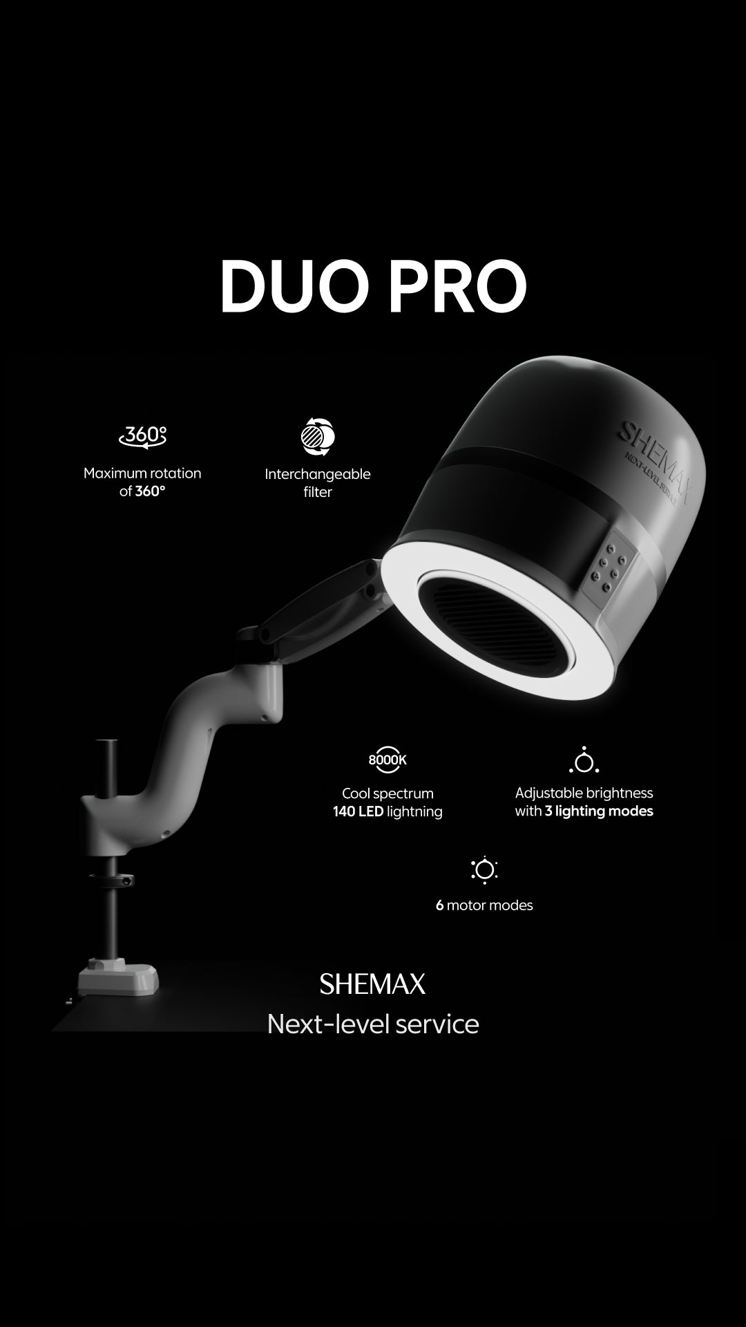 Shemax Duo Pro – Pochłaniacz Z Lampą Pierścieniową Do Manicure I Pedicure