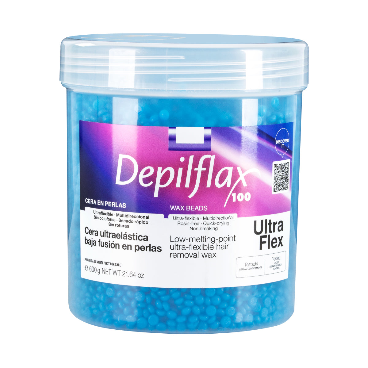 Depilflax 100 elastyczny wosk do depilacji o niskiej temperaturze topnienia perłowy niebieski 600g