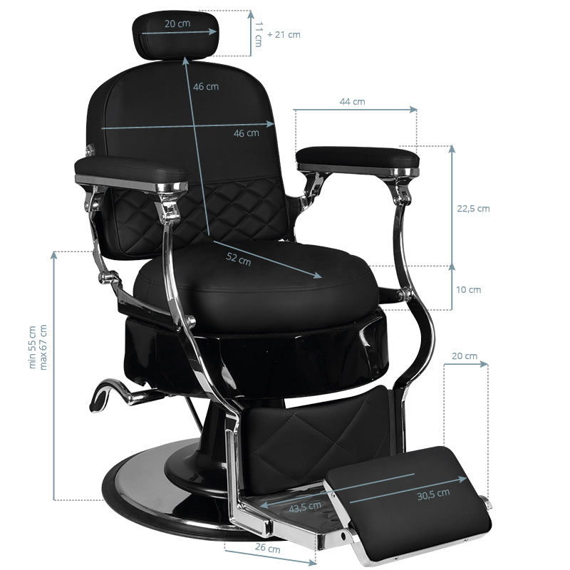 FOTEL BARBERSKI VITO CZARNY