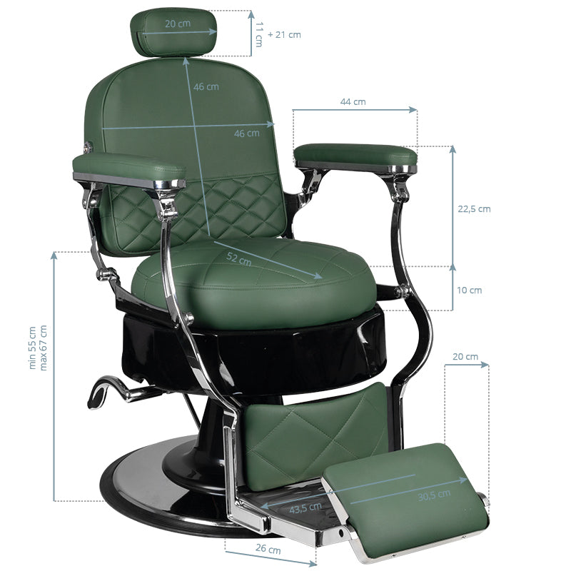 FOTEL BARBERSKI VITO ZIELONY