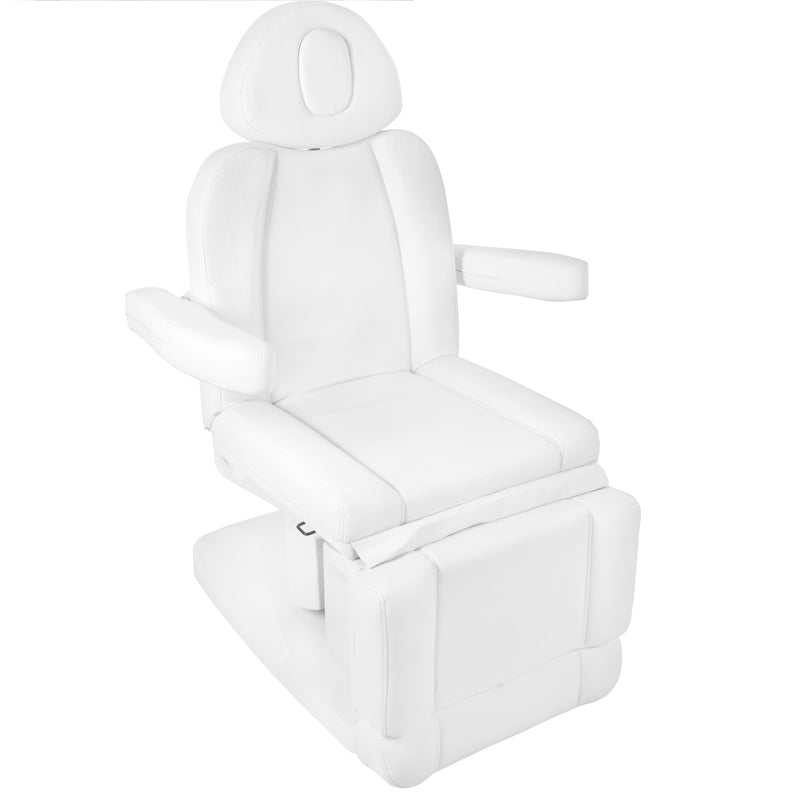 FOTEL KOSMETYCZNY ELEKTR. AZZURRO 708A 4 SILN. BIAŁY PODGRZEWANY