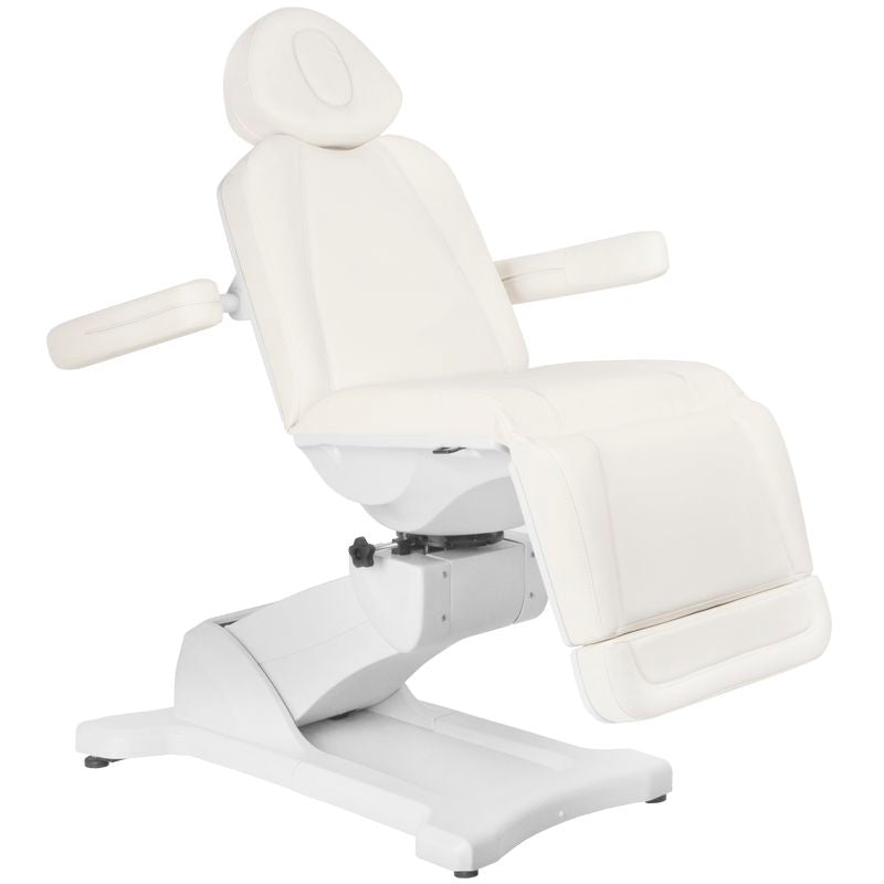 FOTEL KOSMETYCZNY ELEKTR. AZZURRO 869A OBROTOWY 4 SILN. BIAŁY