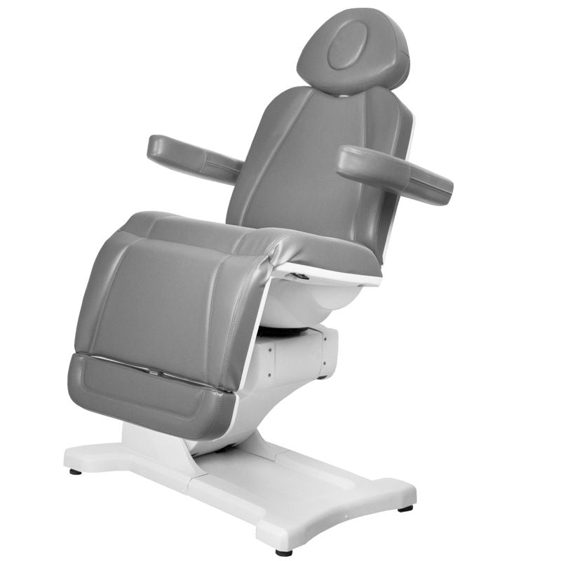 FOTEL KOSMETYCZNY ELEKTR. AZZURRO 869A OBROTOWY 4 SILN. SZARY