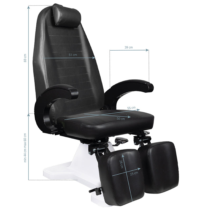 FOTEL PODOLOGICZNY HYDRAULICZNY 112 CZARNY