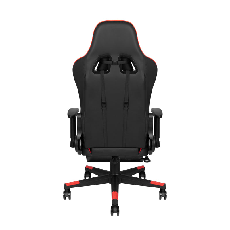 Fotel gamingowy Premium 557 z podnóżkiem czerwony
