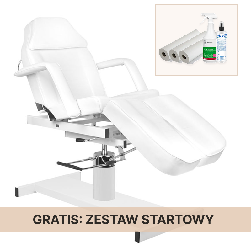 Fotel kosmetyczny hyd. A 210C pedi biały