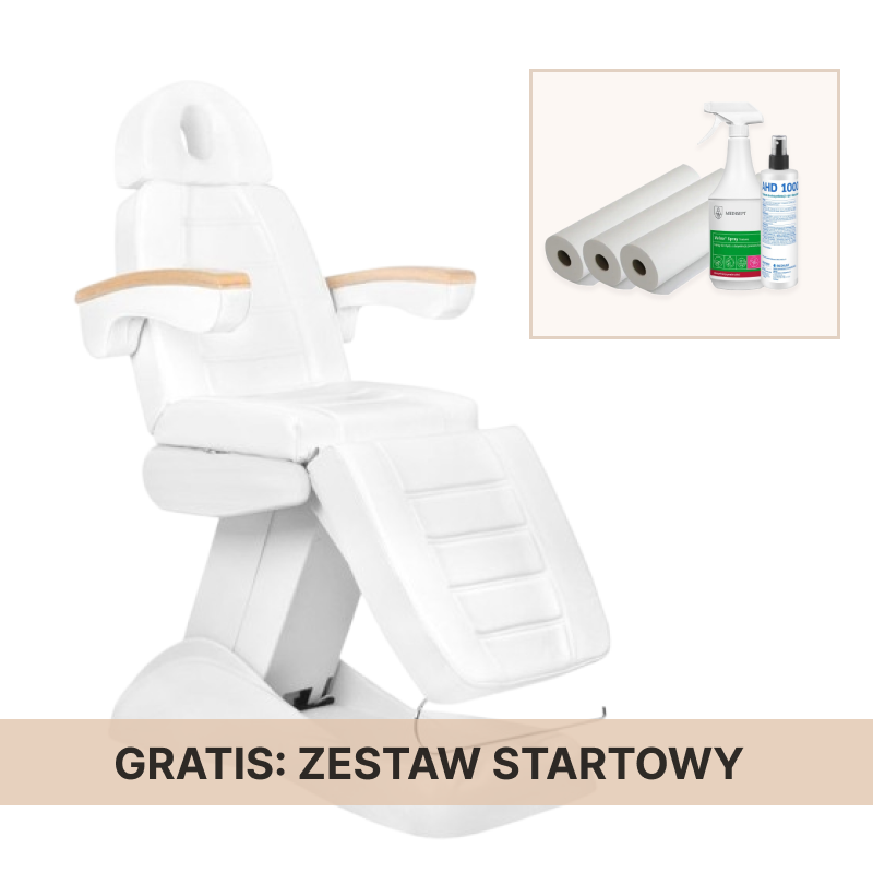 Fotel kosmetyczny elektr. Lux biały