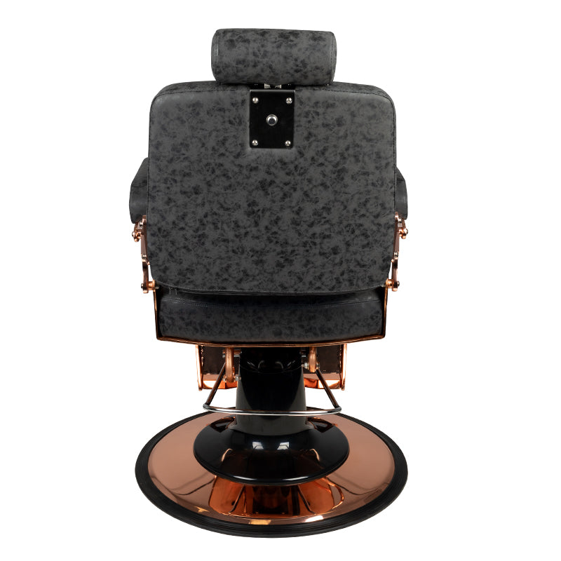 GABBIANO FOTEL BARBERSKI BOSS HD MIEDŻ OLD LEATHER CZARNY