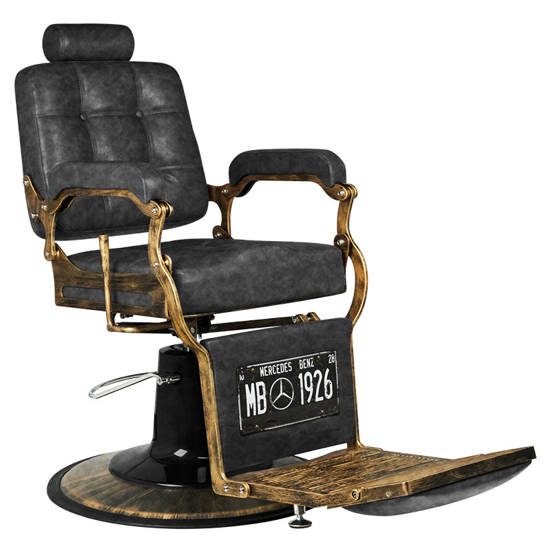 GABBIANO FOTEL BARBERSKI BOSS MB OLD LEATHER CZARNY