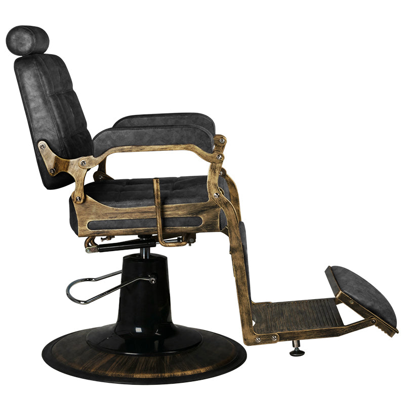 GABBIANO FOTEL BARBERSKI BOSS MB OLD LEATHER CZARNY