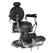 GABBIANO FOTEL BARBERSKI CESARE SILVER CZARNY