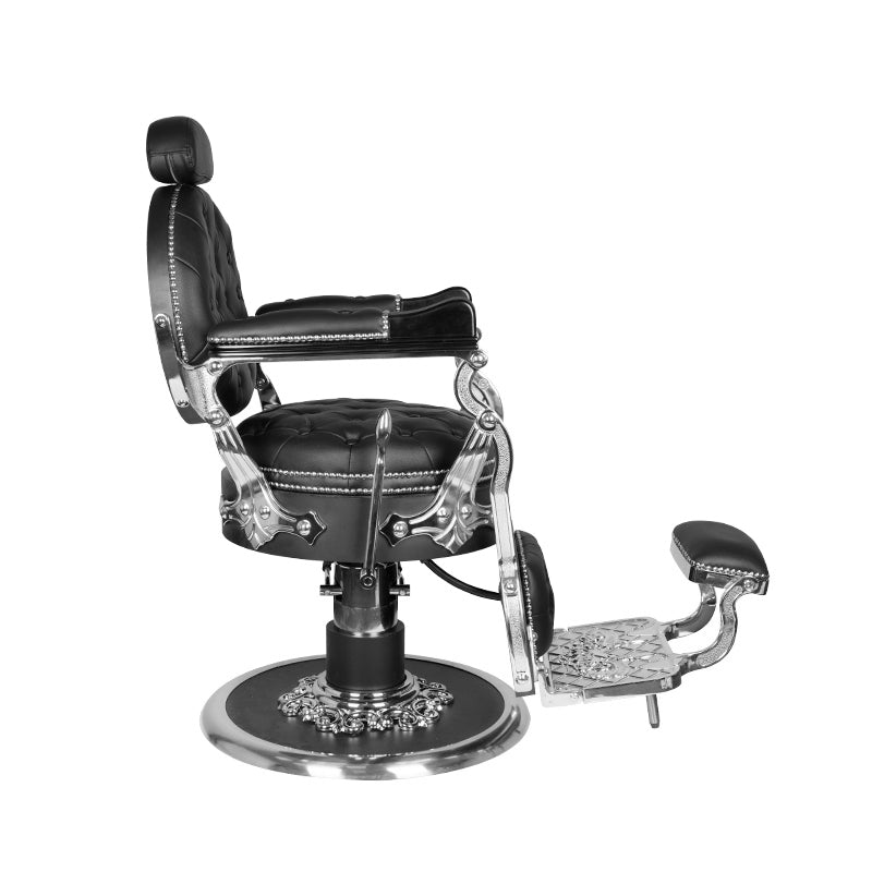 GABBIANO FOTEL BARBERSKI CESARE SILVER CZARNY
