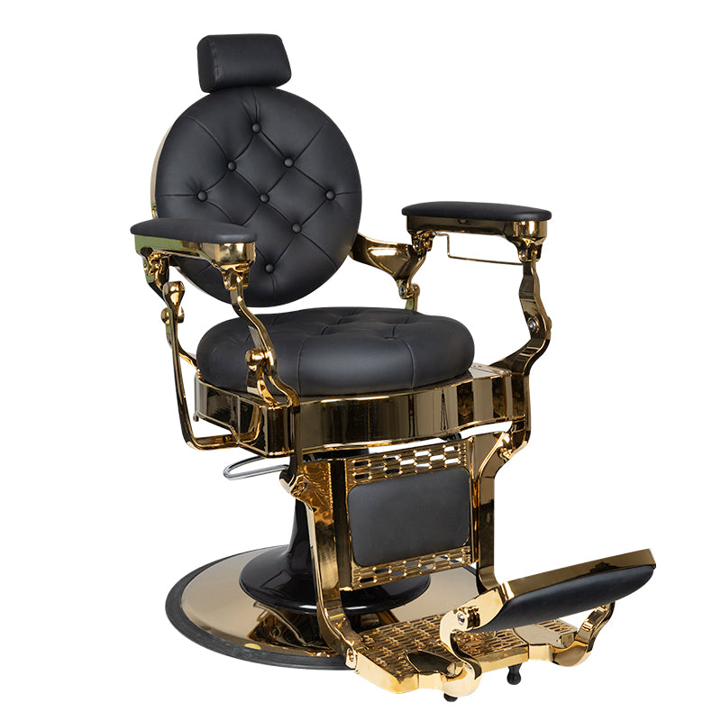 GABBIANO FOTEL BARBERSKI CLAUDIUS GOLD CZARNY
