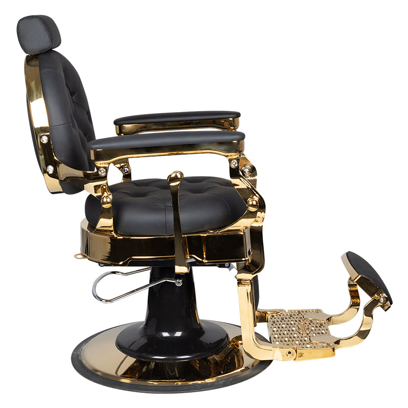 GABBIANO FOTEL BARBERSKI CLAUDIUS GOLD CZARNY