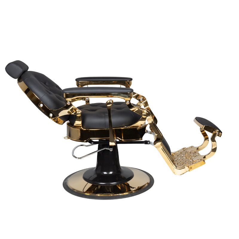 GABBIANO FOTEL BARBERSKI CLAUDIUS GOLD CZARNY