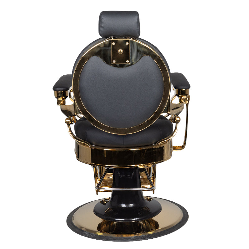 GABBIANO FOTEL BARBERSKI CLAUDIUS GOLD CZARNY