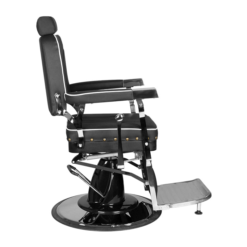 GABBIANO FOTEL BARBERSKI FILIPPO SILVER CZARNY