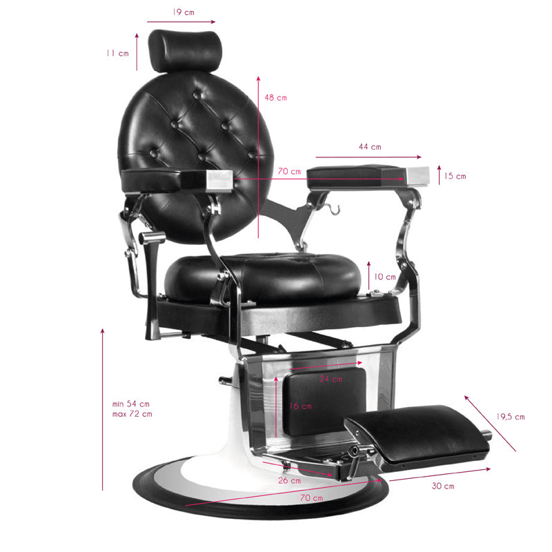 GABBIANO FOTEL BARBERSKI IMPERATOR CZARNY