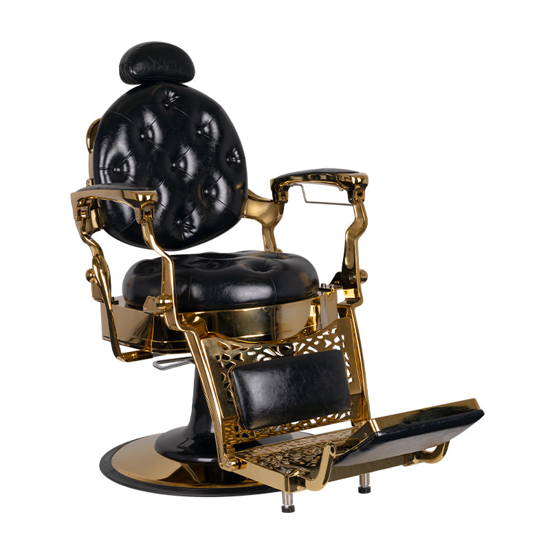GABBIANO FOTEL BARBERSKI TITO GOLD CZARNY