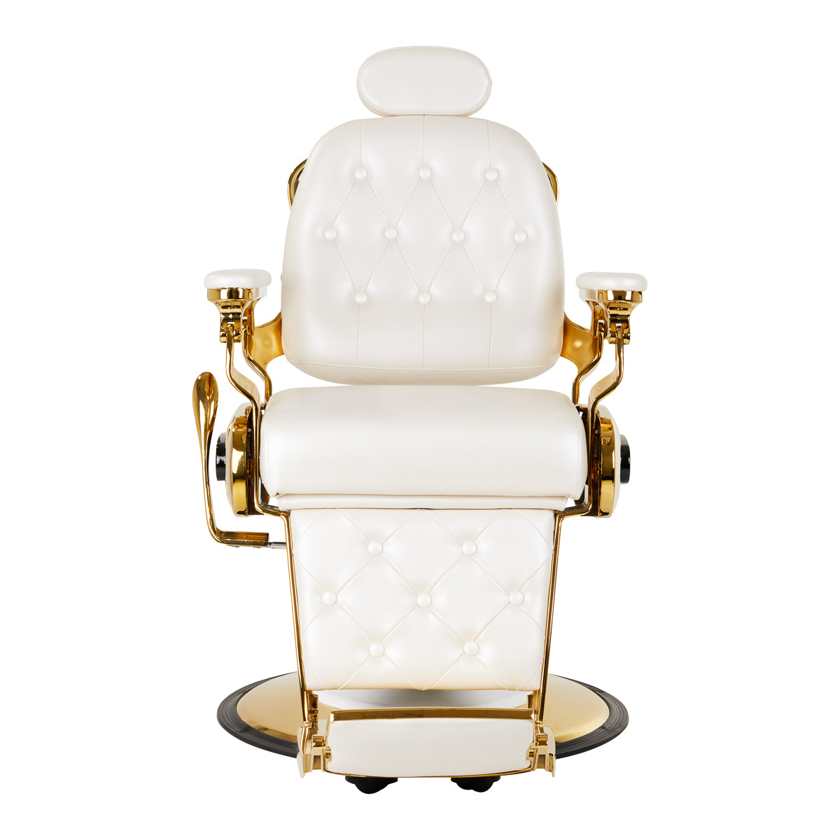 Gabbiano fotel barberski Francesco Gold biały