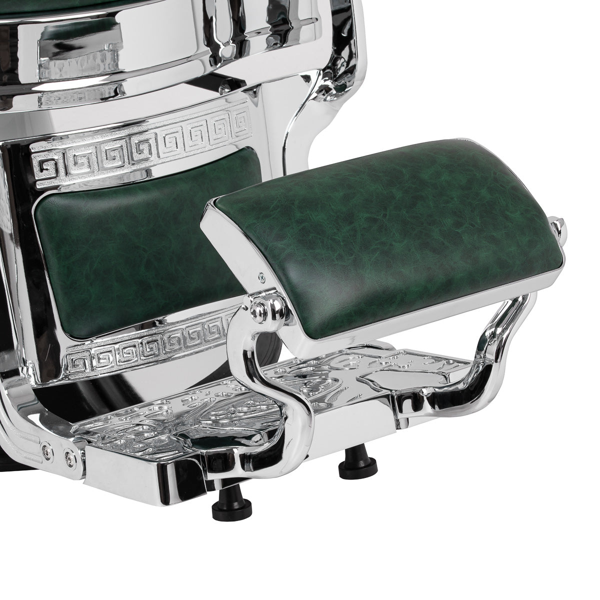 Gabbiano fotel barberski President Zielony z chromowaną ramą