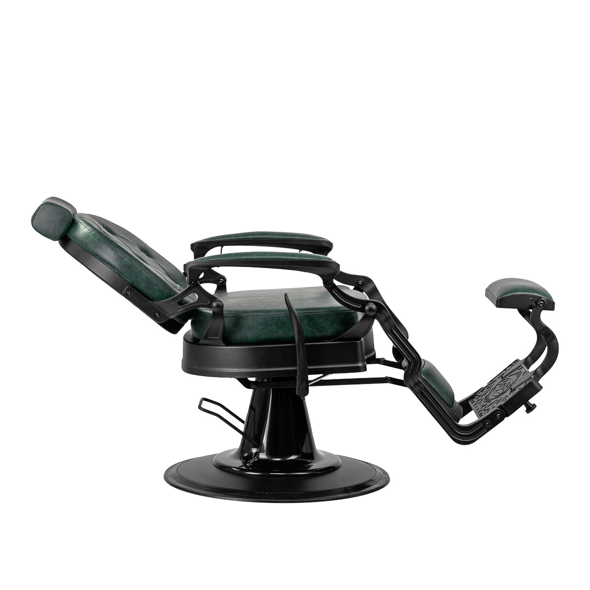 Gabbiano fotel barberski President zielony z czarną ramą