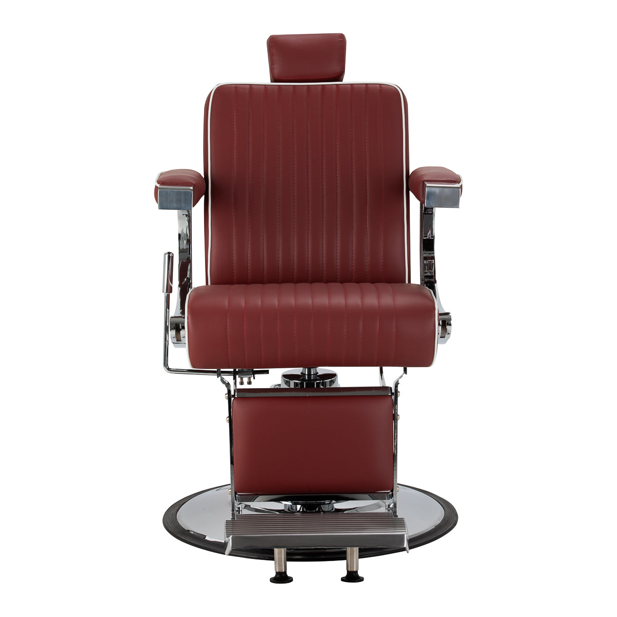 Gabbiano fotel barberski Visionerio czerwony chrom rama