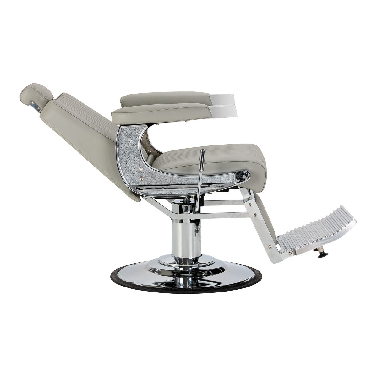 Gabbiano fotel barberski Visionerio szary chrom rama