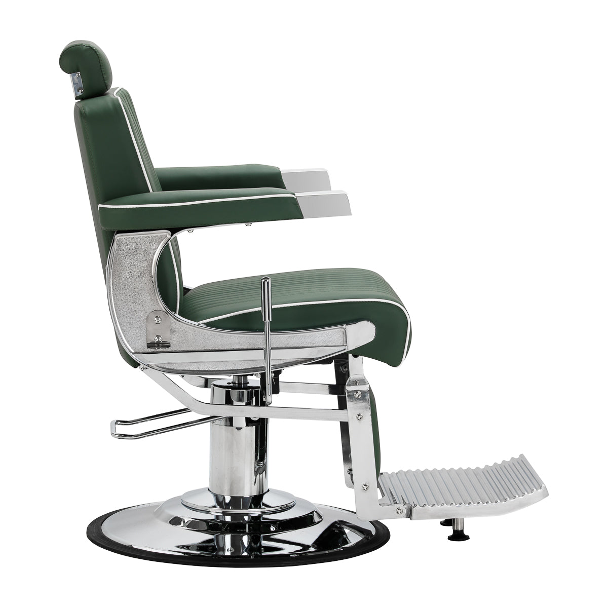 Gabbiano fotel barberski Visionerio zielony chrom rama