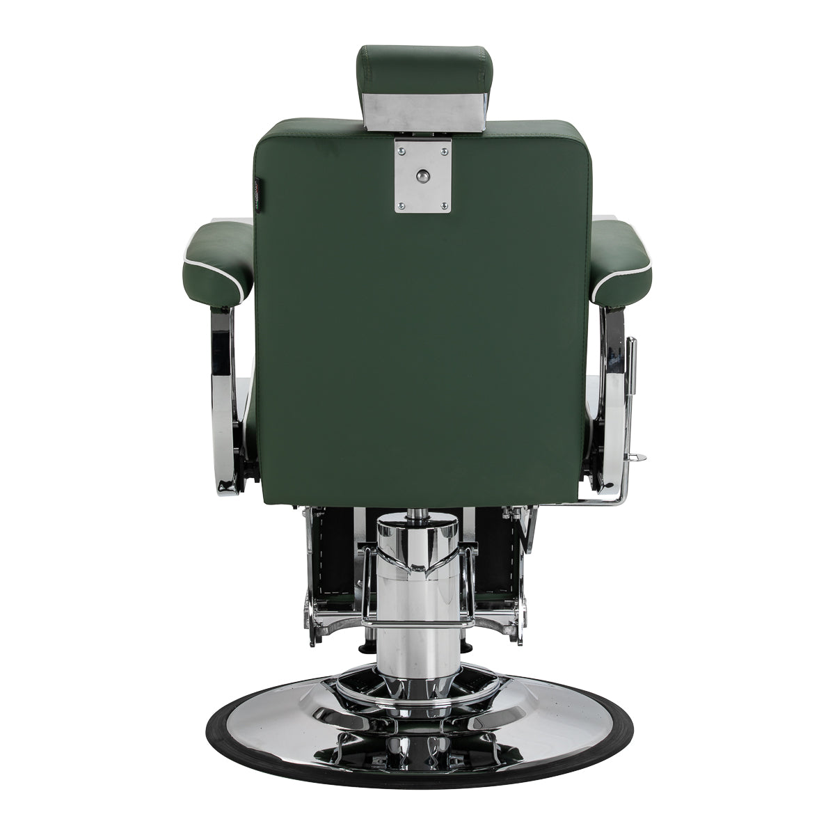 Gabbiano fotel barberski Visionerio zielony chrom rama