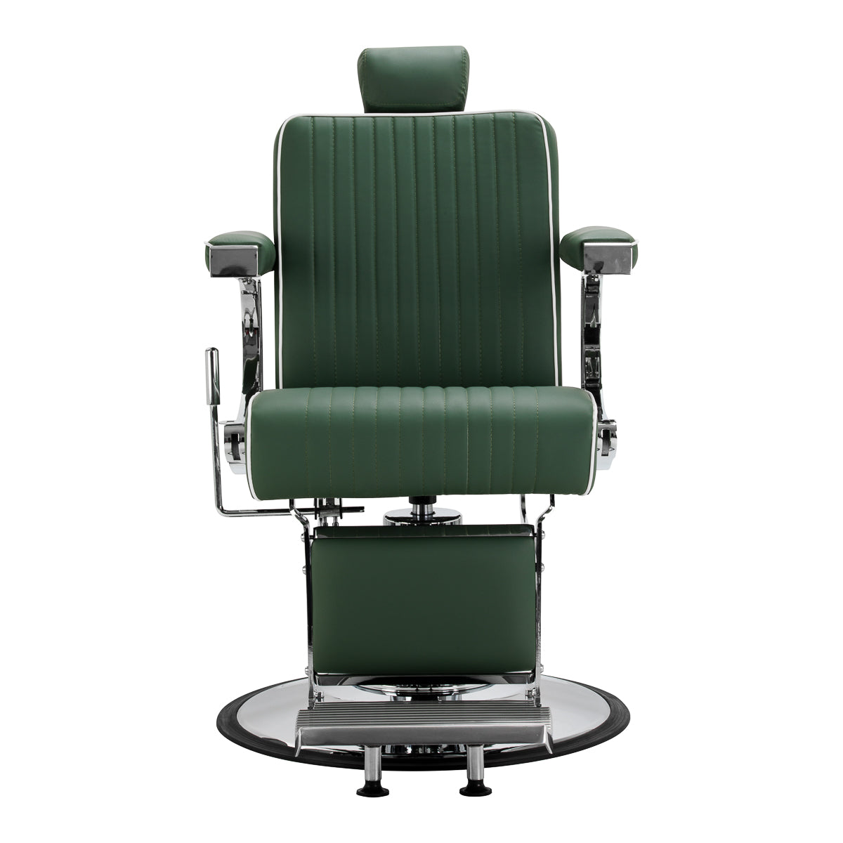 Gabbiano fotel barberski Visionerio zielony chrom rama