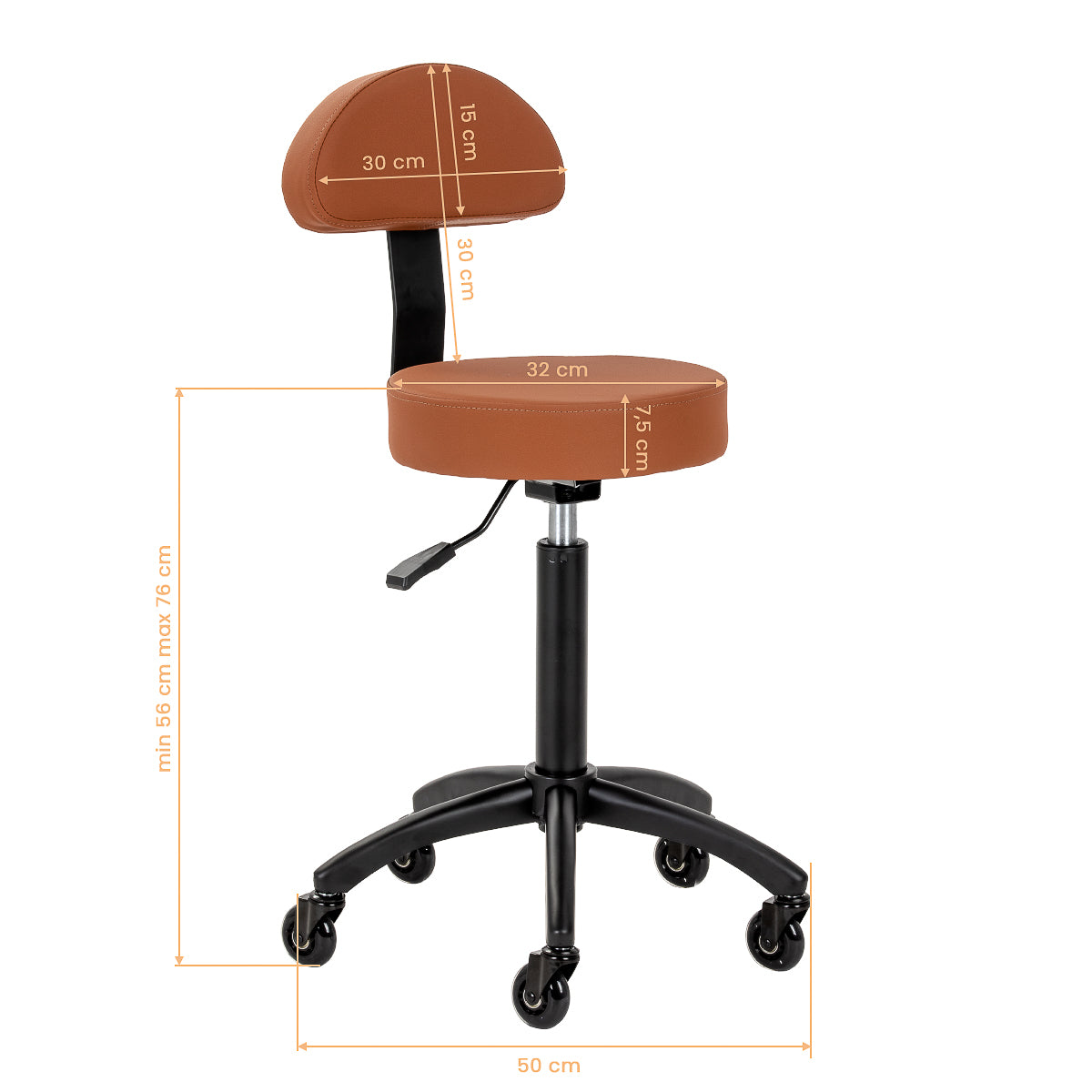 Gabbiano taboret fryzjerski D026 brązowy