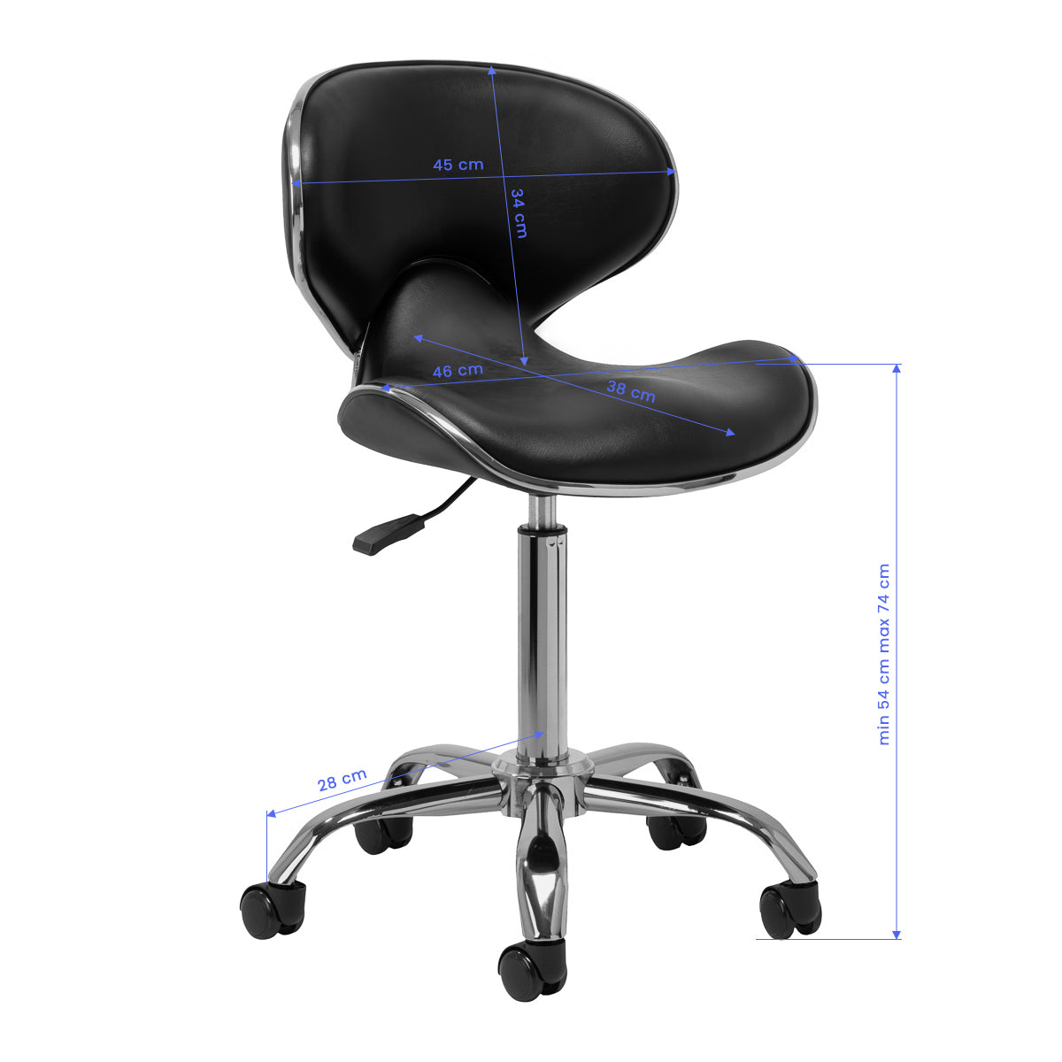 Gabbiano taboret kosmetyczny Q-4599 czarny V2