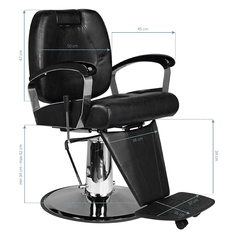 HAIR SYSTEM FOTEL BARBERSKI SM101 CZARNY