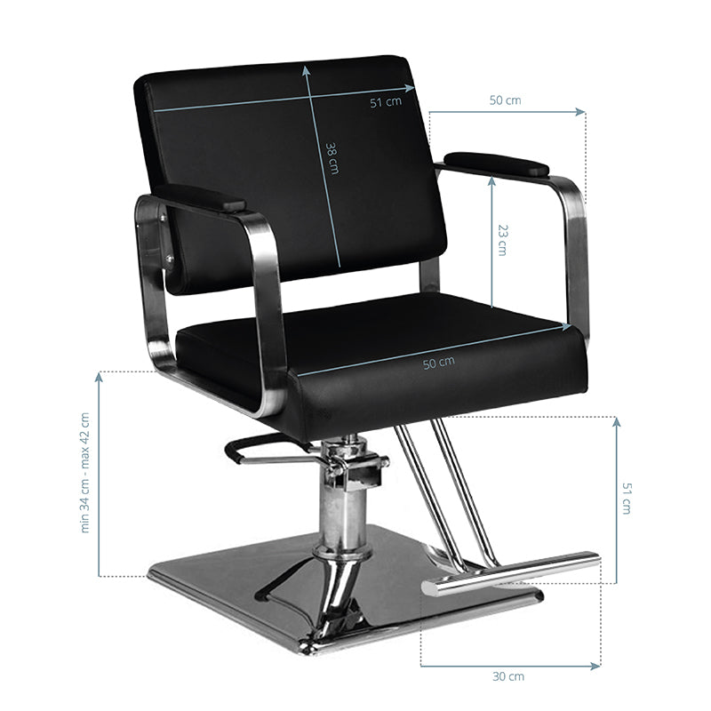 HAIR SYSTEM FOTEL FRYZJERSKI HS202 CZARNY