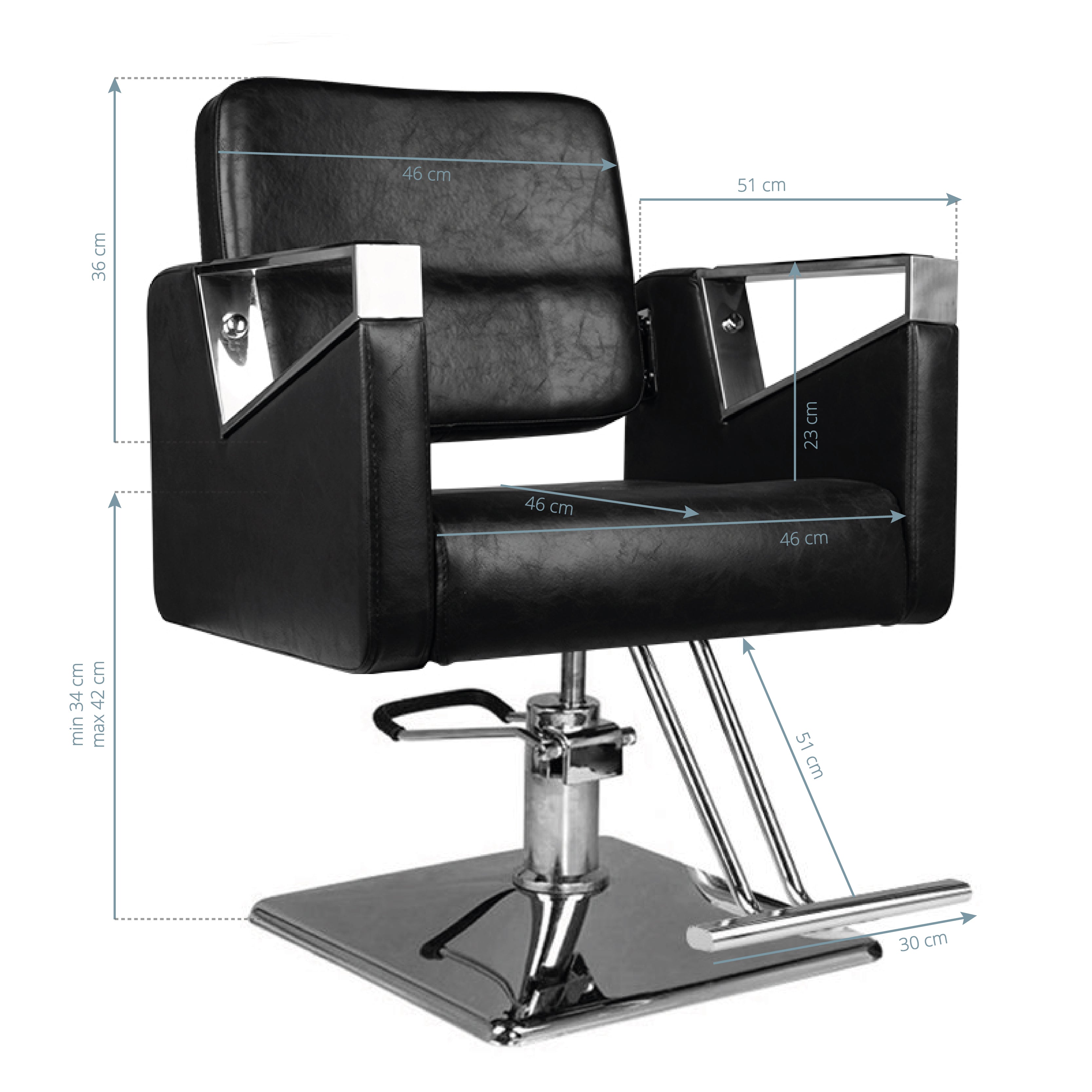 HAIR SYSTEM FOTEL FRYZJERSKI SM343 CZARNY