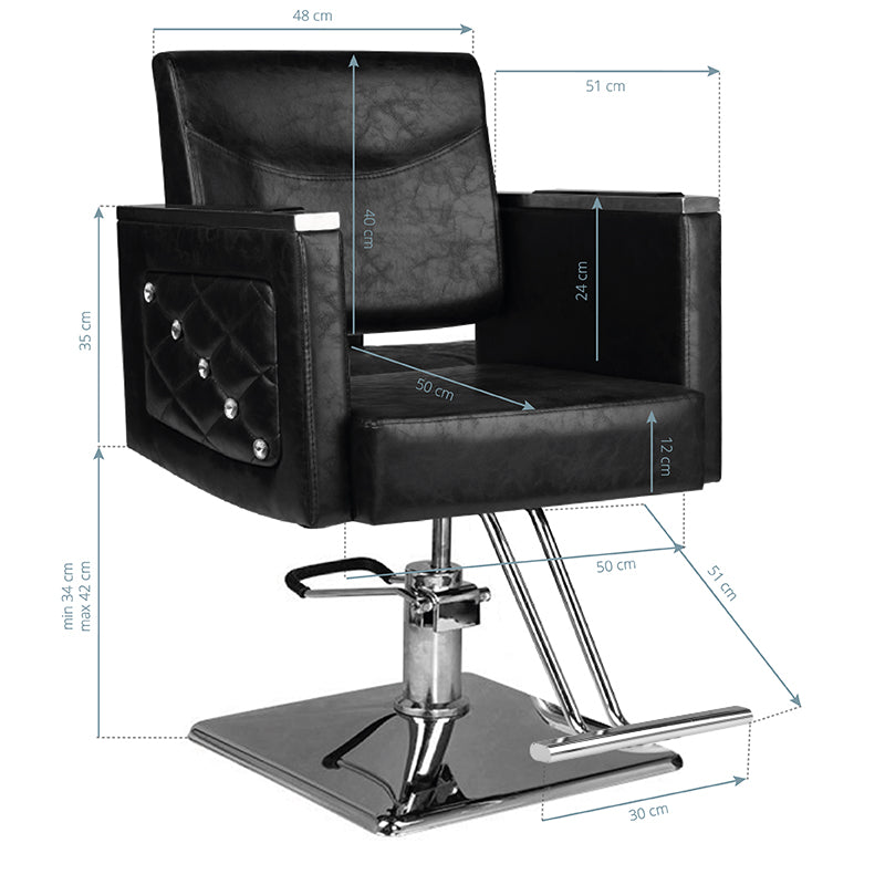 HAIR SYSTEM FOTEL FRYZJERSKI SM363 CZARNY