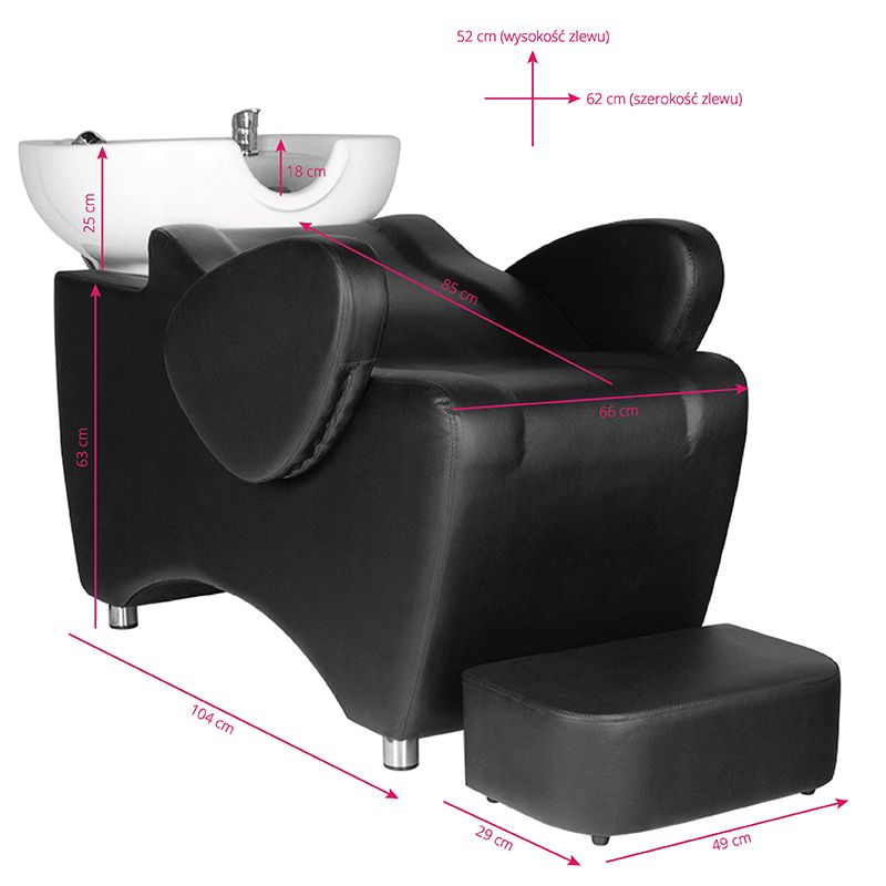 HAIR SYSTEM MYJNIA FRYZJERSKA HSB46 CZARNA
