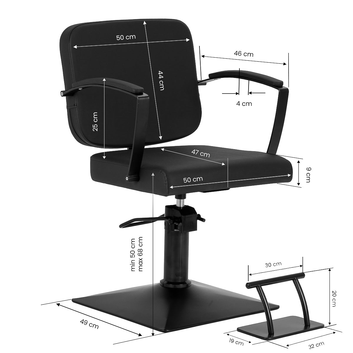 Hair System Fotel fryzjerski Edge noir Czarny