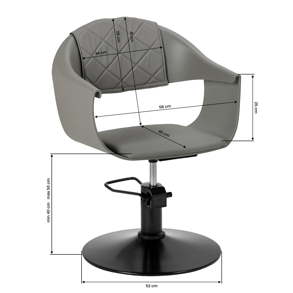 Hair System Fotel fryzjerski Halo grey Szary
