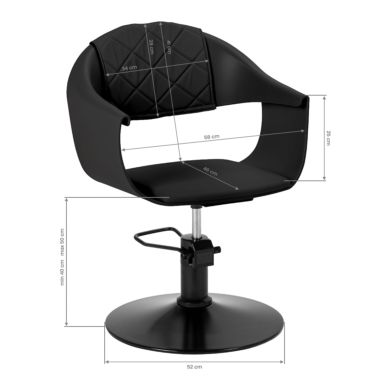 Hair System Fotel fryzjerski Halo noir Czarny