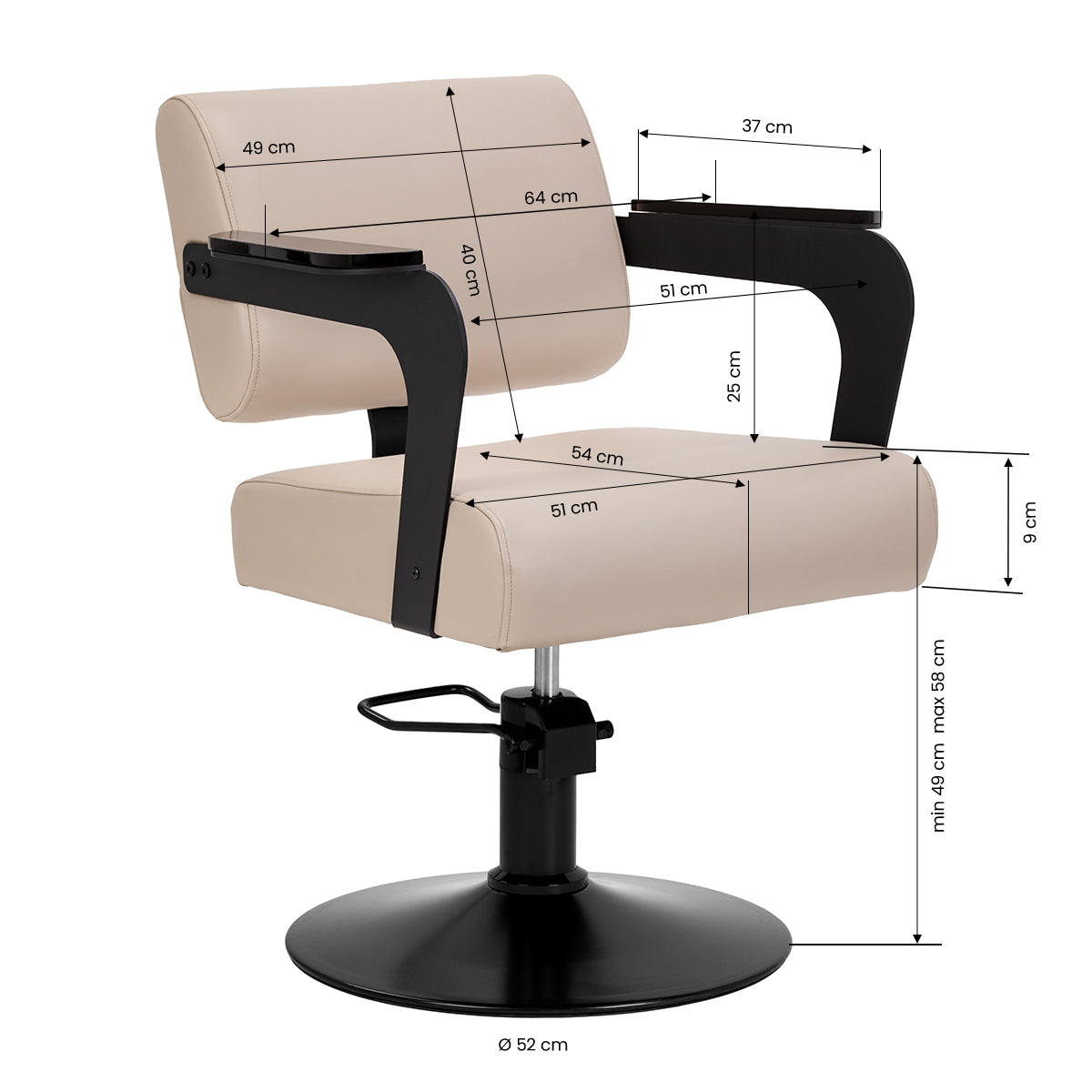 Hair System Fotel fryzjerski Jet latte Beżowy