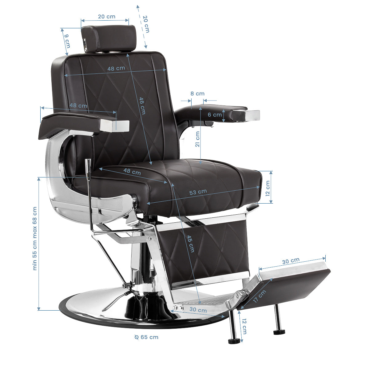 Hair System fotel barberski BM88066 brązowy